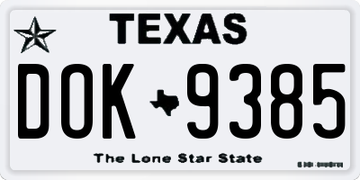 TX license plate DOK9385