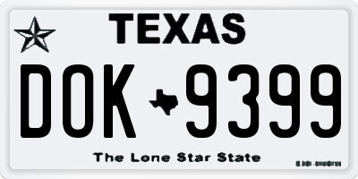 TX license plate DOK9399