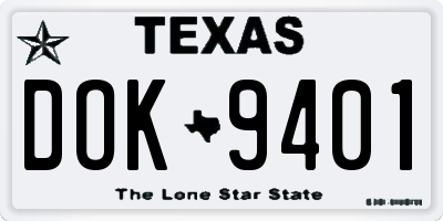 TX license plate DOK9401