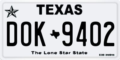 TX license plate DOK9402