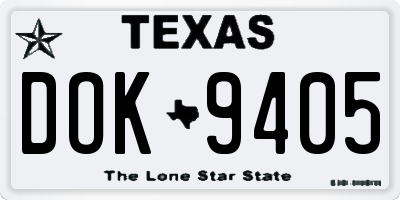 TX license plate DOK9405