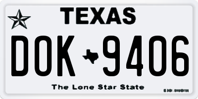 TX license plate DOK9406