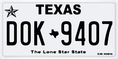 TX license plate DOK9407