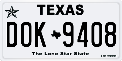 TX license plate DOK9408