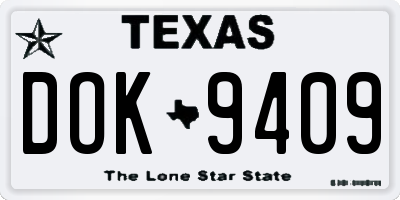 TX license plate DOK9409