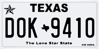 TX license plate DOK9410