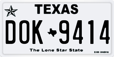 TX license plate DOK9414
