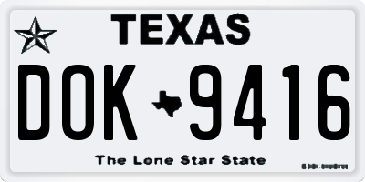 TX license plate DOK9416