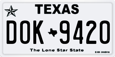 TX license plate DOK9420