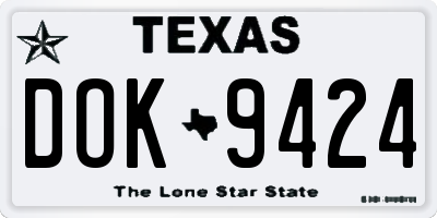 TX license plate DOK9424