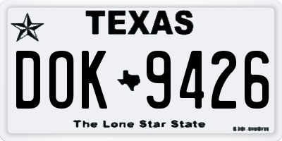 TX license plate DOK9426