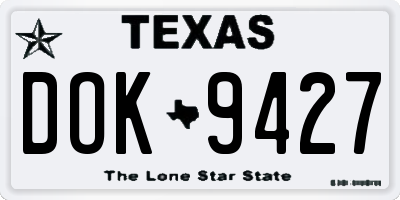 TX license plate DOK9427
