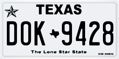 TX license plate DOK9428