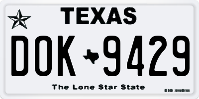 TX license plate DOK9429