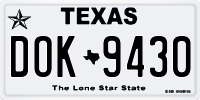 TX license plate DOK9430