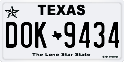 TX license plate DOK9434