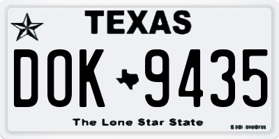 TX license plate DOK9435