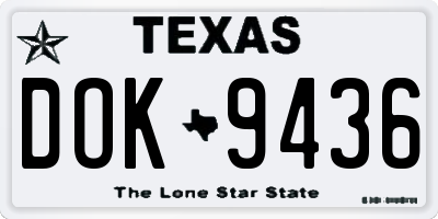 TX license plate DOK9436