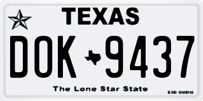 TX license plate DOK9437