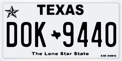 TX license plate DOK9440