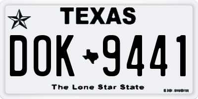 TX license plate DOK9441