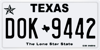TX license plate DOK9442