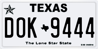 TX license plate DOK9444