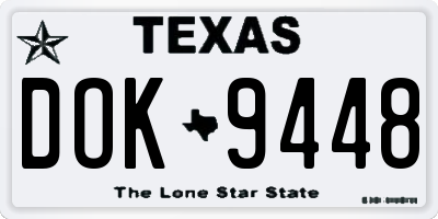 TX license plate DOK9448