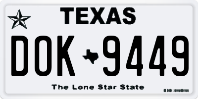 TX license plate DOK9449
