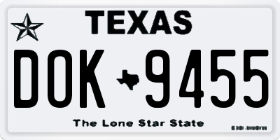 TX license plate DOK9455