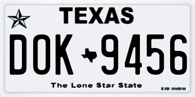 TX license plate DOK9456