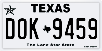 TX license plate DOK9459