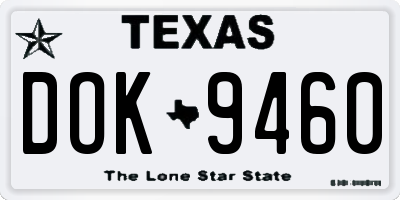 TX license plate DOK9460