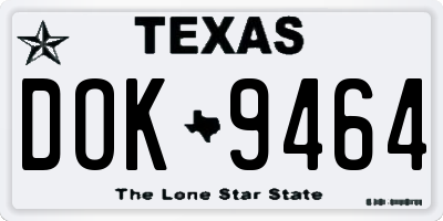 TX license plate DOK9464