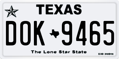 TX license plate DOK9465