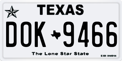 TX license plate DOK9466