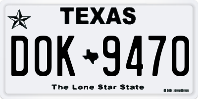 TX license plate DOK9470