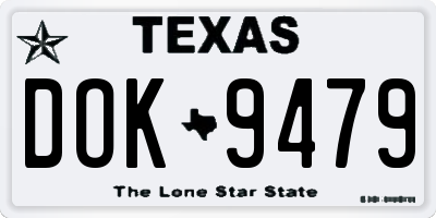 TX license plate DOK9479