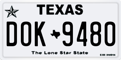 TX license plate DOK9480