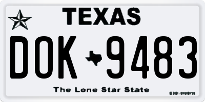 TX license plate DOK9483