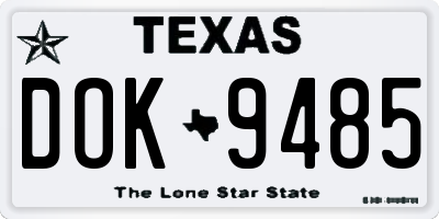 TX license plate DOK9485