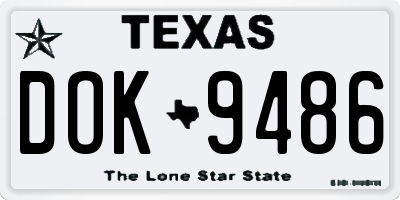 TX license plate DOK9486