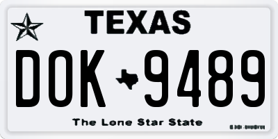 TX license plate DOK9489
