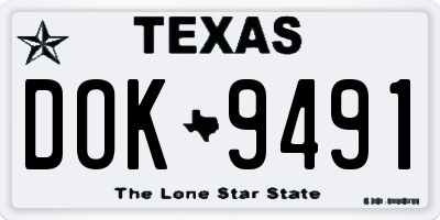 TX license plate DOK9491