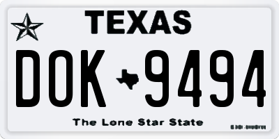 TX license plate DOK9494
