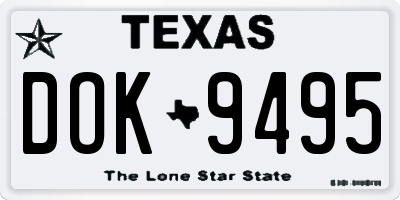 TX license plate DOK9495