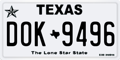 TX license plate DOK9496