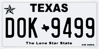 TX license plate DOK9499
