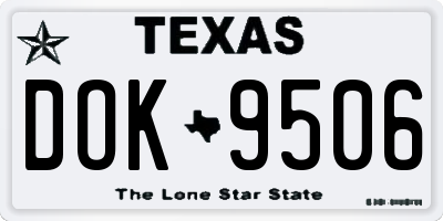 TX license plate DOK9506