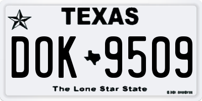 TX license plate DOK9509